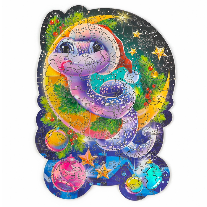 Пазлы фигурные деревянные «Волшебная змея» с голографией, 137 элементов, символ года 2025 Пазлы фигурные деревянные «Волшебная змея» с голографией, 137 элементов, символ года 2025