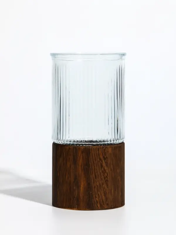 Ваза стекло настольная "Лесли" линии, 20х10 см, прозрачный