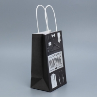 Пакет подарочный крафтовый, упаковка, &laquo;Мужские атрибуты&raquo;, 12 х 21 х 9 см