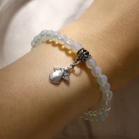 Браслет с подвеской МИКС шар №6 &laquo;Лунный камень&raquo; матовый