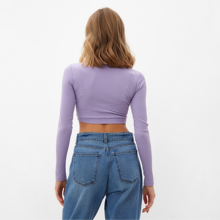 Лонгслив женский MINAKU: Casual Collection цвет сиреневый, размер 44 Лонгслив женский MINAKU: Casual Collection цвет сиреневый, размер 44