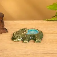 Подставка под благовония "Слон" керамика, цв. зелёный, 8х6,5х1 см