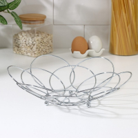 Фруктовница Доляна, 28,5&times;28,5&times;8,5 см, цвет хром