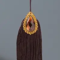 Подвеска текстиль, пластик "Кулон Восток" шоколад 1х4х15 см