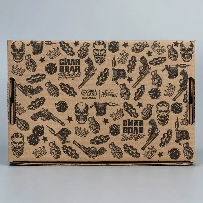 Коробка подарочная сборная с окном, упаковка, &laquo;Лучший из лучших&raquo;, бурый, 24 х 8 х 16 см