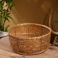 Корзина плетёная "Клоус" бамбук 36х36х14 см, светлая Корзина плетёная "Клоус" бамбук 36х36х14 см, светлая