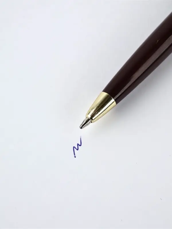 Ручка пластик, синяя паста "Золотой учитель"