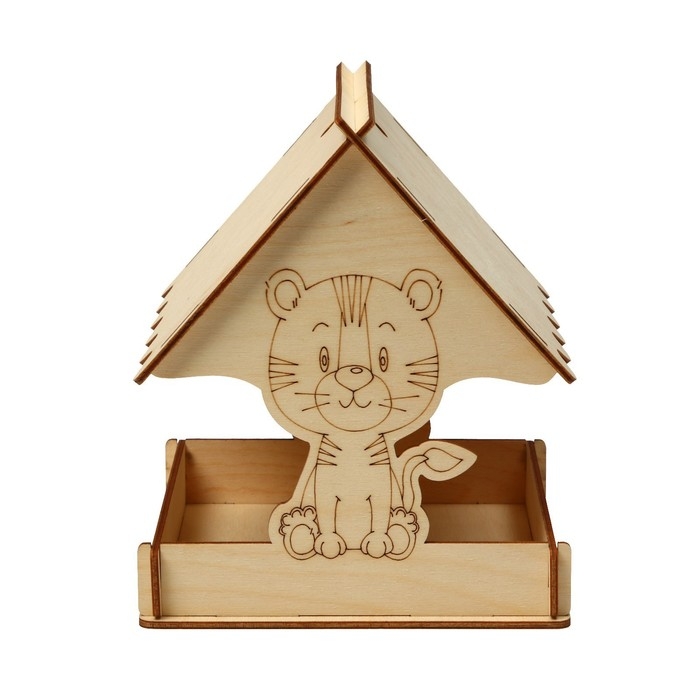 Деревянная кормушка своими руками для птиц &laquo;Тигр&raquo;, 15,5 &times; 15 &times; 18,5 см, Greengo