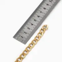 Цепочка с крупными звеньями без карабина на бобине, 13х8,5 мм, L=3м, цвет золото