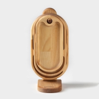 Набор деревянных менажниц и сервировочных досок на подставке Adelica, 3 шт, 25&times;14 см, 23&times;12 см, 21&times;10 см