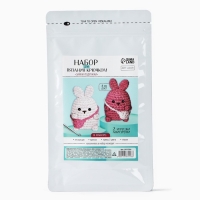 Набор для вязания крючком. Амигуруми: мягкая игрушка своими руками «Зайки-подружки», 8 см Набор для вязания крючком. Амигуруми: мягкая игрушка своими руками «Зайки-подружки», 8 см