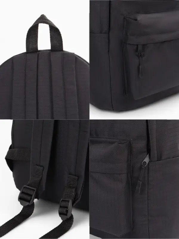 Рюкзак, 41*30*15 см, отд. на молнии, н/карман 2 бок/карм, отд/ноут, черный