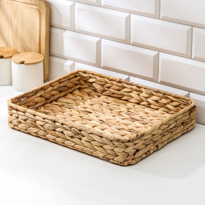 Корзинка для подачи Доляна &laquo;Камыш&raquo;, 36&times;28&times;6 см, из соломы