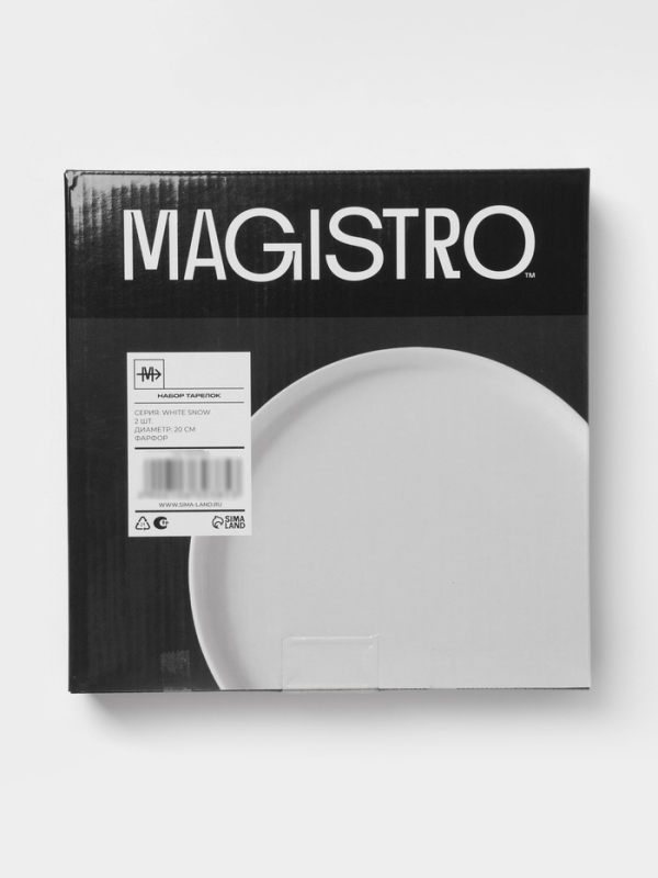 Набор тарелок 2 шт 20х2 см Magistro  "White Snow"