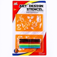 Трафареты &laquo;Цветы&raquo;, набор 2 шт., 6 шт. фломастеров