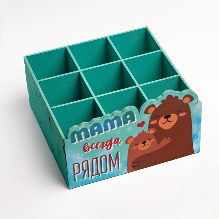 Органайзер для хранения мелочей "Медвежата" 9 отделений 19х19х12