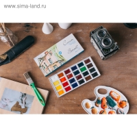 Акварель художественная в кюветах, 24 цвета х 2.5 мл, ЗХК "Сонет", 3541139