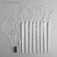 Гирлянда &laquo;Сосульки рифленые&raquo; 2.5 &times; 0.3 м, IP65, прозрачная нить, 192 LED, свечение мульти с эффектом стекания, 12 В