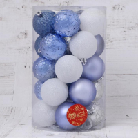 Набор шаров пластик d-6 см, 25 шт "Метелица звёздочки" микс