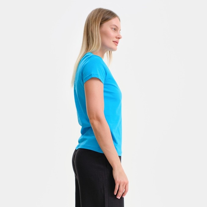 Футболка женская, цвет светло-синий/МИКС, размер 50