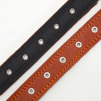 Ошейник кожаный на фетре украшеный, 65 х 3,5 см, ОШ 50-60 см, коричневый Ошейник кожаный на фетре украшеный, 65 х 3,5 см, ОШ 50-60 см, коричневый