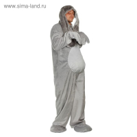 Карнавальный костюм &laquo;Заяц&raquo;, взрослый, комбинезон, шапка, р. 50-52, рост 180 см