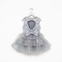 Платье для девочки с пайетками KAFTAN, размер 34 (122-128), цвет серый Платье для девочки с пайетками KAFTAN, размер 34 (122-128), цвет серый