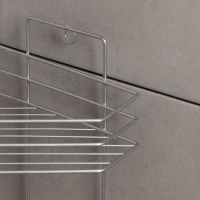 Полка угловая с мыльницей и вешалкой 2-х ярусная, 25,5&times;42,5 см, цвет хром