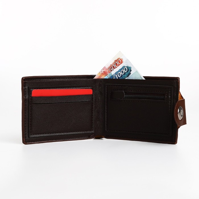 Портмоне мужское на магните, отдел для купюр, для карт, для монет, цвет коричневый Портмоне мужское на магните, отдел для купюр, для карт, для монет, цвет коричневый