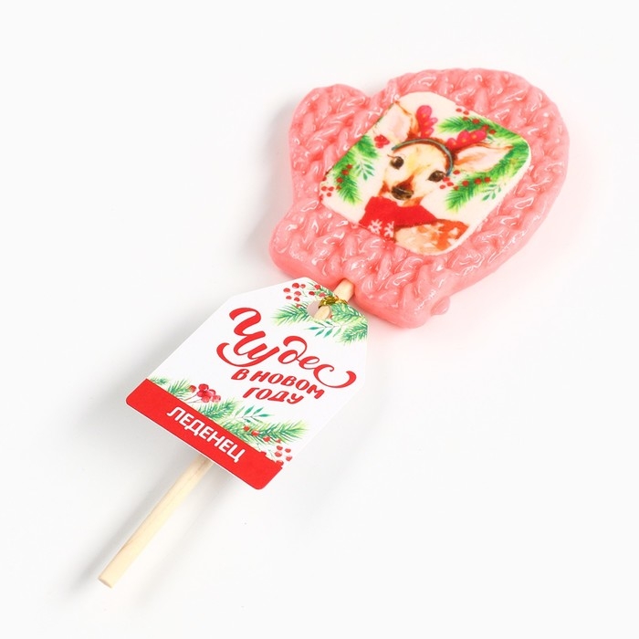 Новый год! Леденец на палочке, варежка, с вафельной картинкой «Чудес в новом году», 35 г Новый год! Леденец на палочке, варежка, с вафельной картинкой «Чудес в новом году», 35 г