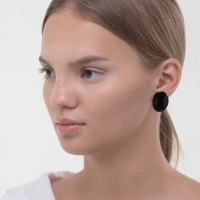 Клипсы &laquo;Вечеринка&raquo; овалы, цвет чёрный в сером металле