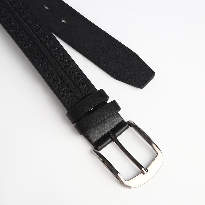 Ремень мужской &laquo;Великан&raquo;, ширина 4 см, винт, пряжка металл, цвет чёрный