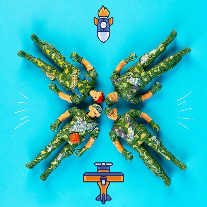 Набор солдатиков &laquo;Спецназ&raquo;, 4 штуки, МИКС