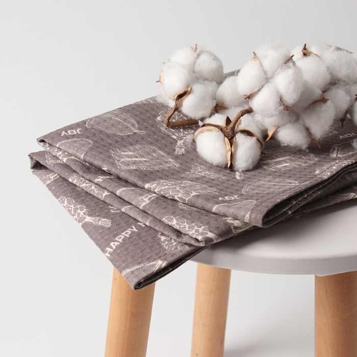 Полотенце Полотенце "Новогодняя баня" 80х150 см, 100% хлопок, ваф.полотно, 160 г/м2