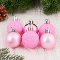 Набор шаров пластик d-4 см, 12 шт "Перелив ассорти" розовый Набор шаров пластик d-4 см, 12 шт "Перелив ассорти" розовый