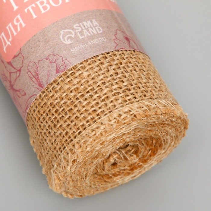 Тесьма декоративная текстиль Тесьма декоративная текстиль "Холщовая" ширина 14 см намотка 2 метра