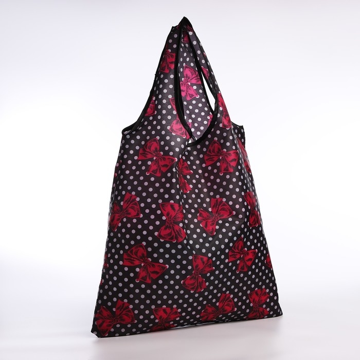 Сумка хозяйственная без застёжки, цвет чёрный/бордовый