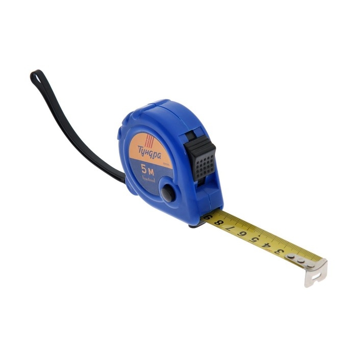 Рулетка ТУНДРА, пластиковый корпус, 3 фиксатора, 5 м &times; 19 мм
