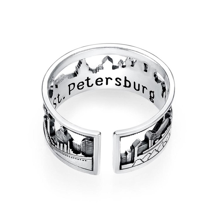 Кольцо «Питер», посеребрение с оксидированием, 19 размер Кольцо «Питер», посеребрение с оксидированием, 19 размер