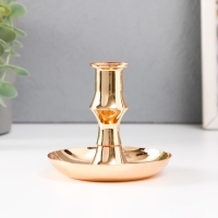 Подсвечник металл на 1 свечу d=2 см "Калланд" золото 10х10х9 см