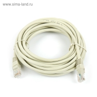 Патч-корд Gembird PP12e-5M, UTP 5е кат., RJ-45(m)-RJ-45(m), 5 м, серый