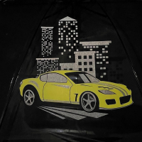 Зонт детский &laquo;Жёлтая машина&raquo;&lrm; полуавтомат прозрачный, d=90см