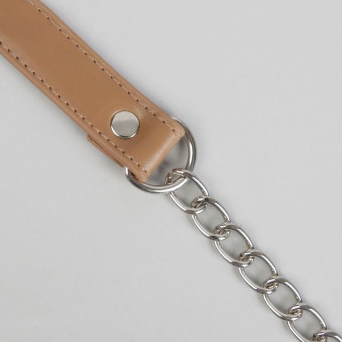 Ручка для сумки, с цепочками и карабинами, 120 &times; 1,8 см, цвет бежевый