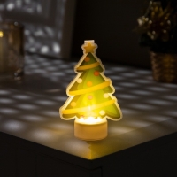 Световая картинка на подставке &laquo;Ёлочка&raquo; 11 см, батарейки, свечение тёплое белое