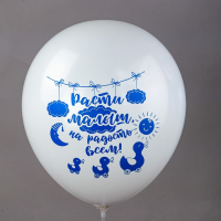 Шар латексный 12" &laquo;Новорождённые. Мальчик&raquo;, шелкография, 2-сторонний, 5 дизайнов, набор 25 шт., МИКС