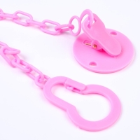 Держатель для соски - пустышки , &laquo;Маленькая леди&raquo;, на цепочке, цвет розовый