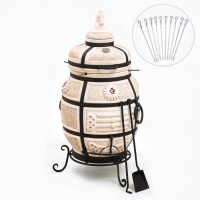 Тандыр "Поручик" h-123, d-60, 137,5 кг, 10 шампуров, кочерга, совок, поворотная крыша