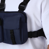 Сумка нагрудная на молнии, 2 наружных кармана, цвет синий Сумка нагрудная на молнии, 2 наружных кармана, цвет синий