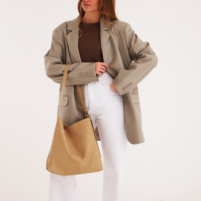 Сумка-мешок женская на магните, косметичка, цвет бежевый Сумка-мешок женская на магните, косметичка, цвет бежевый