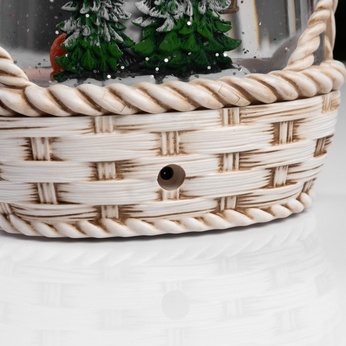 Фигура светодиодная &laquo;Снежная корзинка&raquo;, 20.3х15х9 см, музыка, батарейки ААх3 (не в комплекте), USB, свечение тёплое белое